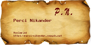 Perci Nikander névjegykártya